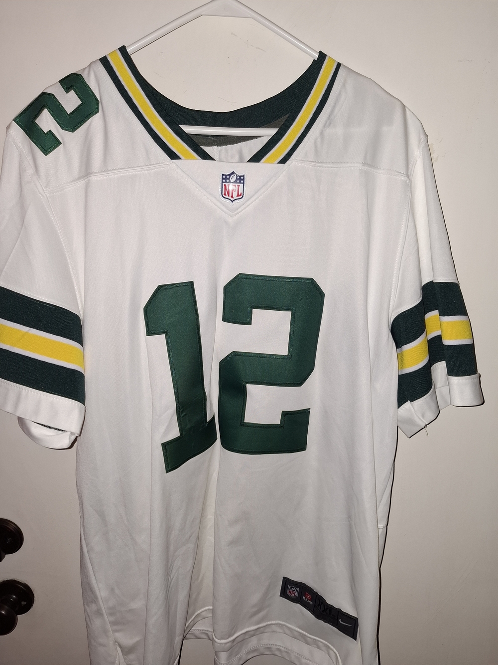 NFL Green Bay Packers #12 White and Green Men’s Football Jersey